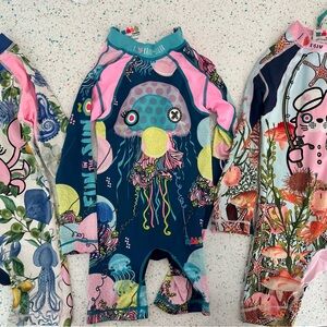Krio Color Kids' Sunsuits - Long Sleeve Rash Guard (Set of 3) - 2-4 YRS